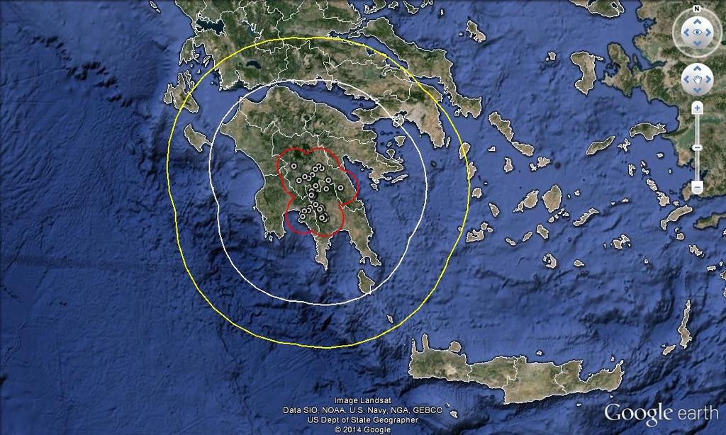 ΠΑΡΑΡΤΗΜΑ Ζώνες ακτίνας 20, 100 και 150 χλμ γύρω από επιβεβαιωμένες