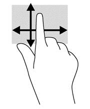 Χρήση των κινήσεων οθόνης αφής (μόνο σε επιλεγμένα μοντέλα) Ο υπολογιστής με οθόνη αφής σάς δίνει τη δυνατότητα να ελέγχετε τα στοιχεία στην οθόνη απευθείας με τα δάχτυλά σας.