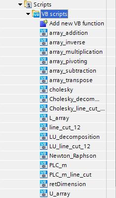 array_pivoting: Υπολογίζει τον πίνακα οδήγησης για την ταξινόμηση ενός πίνακα εκτελώντας μεταθέσεις γραμμών array_subtraction: Εκτελεί αφαίρεση 2 πινάκων array_transpose: Υπολογίζει τον ανάστροφο