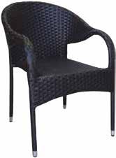 417439 Καρέκλα μεταλλική-rattan Σε μαύρο