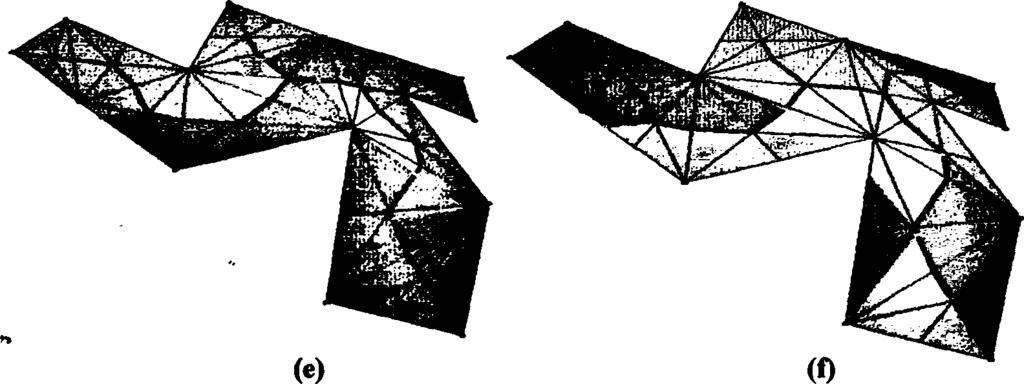 Στο Σχήμα 4.16 φαίνεται η διαμέριση σε περιοχές ενός πολυγώνου με 14 κορυφές. Στο Σχήμα 4.16(a) φαίνεται η διαμέριση του πολυγώνου σε τρίγωνα, στο Σχήμα 4.
