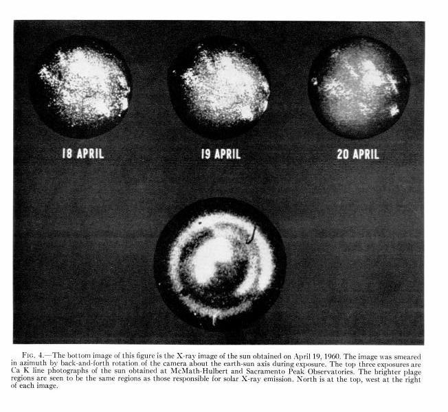 Μια από τις πρώτες φωτογραφήσεις του ήλιου στις ακτίνες Χ - 1960 Ο ήλιος ανιχνεύθτηκε για πρώτη φορά στις ακτίνες Χ το 1948, χρησιμοποιώντας μια ρουκέτα.
