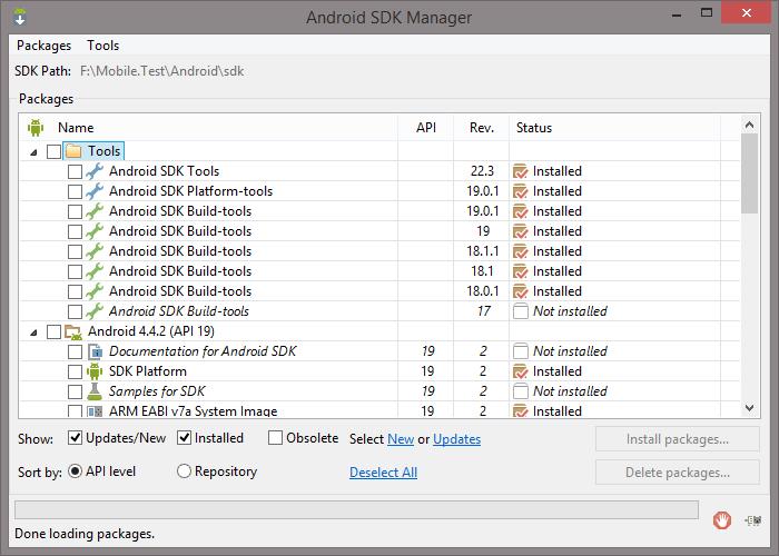 78. 1.7.8 AVD Manager Με την επιλογή Window Android Virtual Device Manager δίνεται η δυνατότητα κατασκευής εικονικών συσκευών.