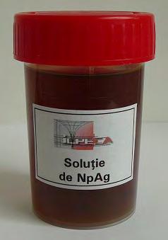 Soluţii de argint coloidal Descriere Produs antimicrobian ecologic care constă din suspensii stabile, cu concentraţii diferite de nanoparticule de argint (NpAg) bioactive, dispersate şi stabilizate
