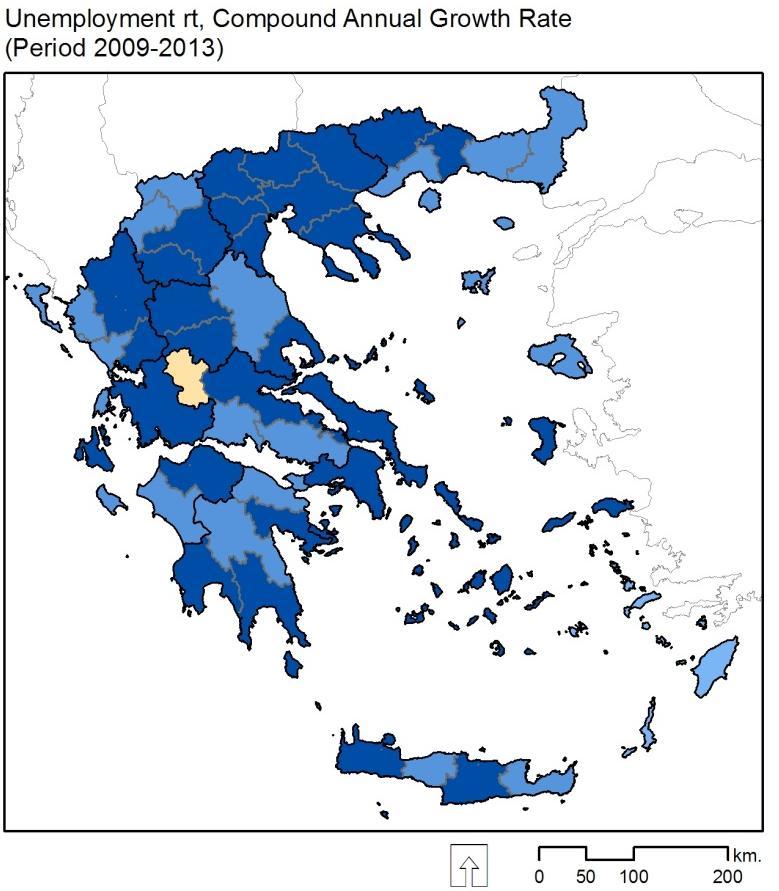 14 Ποσοστό ανεργίας (ρυθμός μεταβολής) Νομοί ΜΕΡΜ 2001-2008