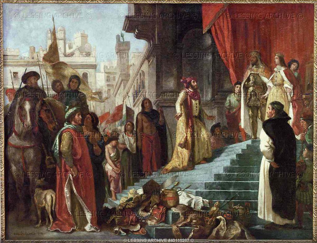 The return of Christopher Columbus; his audience before