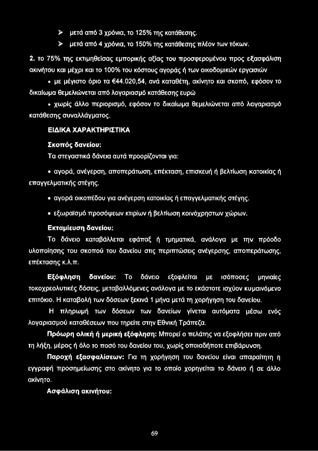 020,54, ανά καταθέτη, ακίνητο και σκοπό, εφόσον το δικαίωμα θεμελιώνεται από λογαριασμό κατάθεσης ευρώ χωρίς άλλο περιορισμό, εφόσον το δικαίωμα θεμελιώνεται από λογαριασμό κατάθεσης συναλλάγματος.
