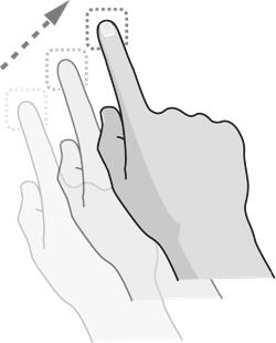 οθόνη. Κατά τη μεταφορά, μην αφήνετε το δάχτυλό σας από την οθόνη πριν φτάσετε στο σημείο προορισμού.
