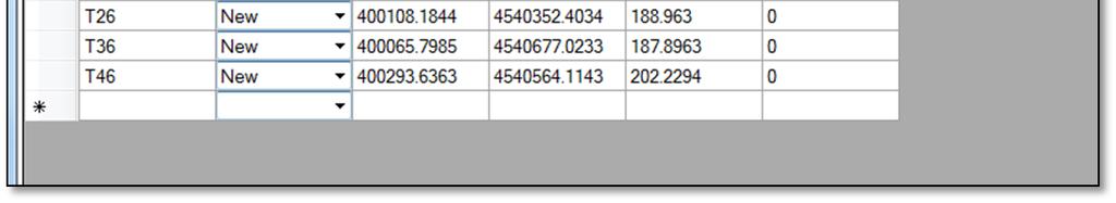 Η φόρμα περιέχει υποκατηγορίες (tabs) οι οποίες περιέχουν: Σταθμούς και συντεταγμένες (Stations) Ακρίβειες συντεταγμένων σταθμών αναφοράς (Station Variance) Καταγραφές παρατηρήσεων total station