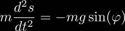 Matematické kyvadlo Hmotný bod na nehmotnom závese dĺžky l (tyčke alebo lanku) Trajektóriou je kružnica V tangenciálnom smere pôsobí len zložka tiaže o veľkosti mgsin φ.
