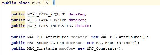 Τμήμα Κώδικα 6: Ιδιότητες κλάσης MCPS_SAP 5.