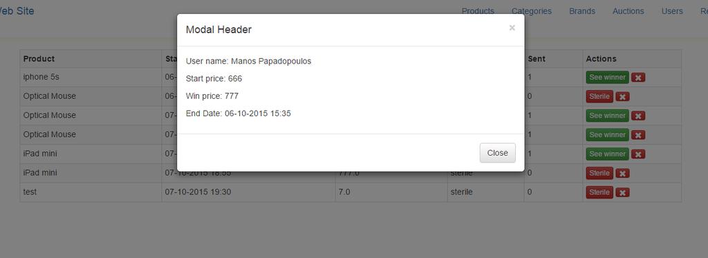 4.1.6 Νικητής δημοπρασίας 4.1.7 Προσθήκη δημοπρασίας