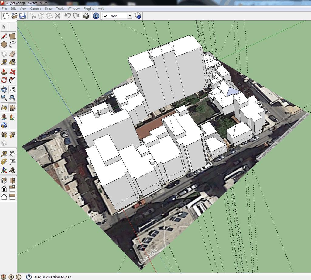 dxf στο SketchUp Πηγή: Google SketchUp 8, 2015 Χρησιμοποιώντας λοιπόν το 3Δ εισαγόμενο σχεδιαστικό μοντέλο ως καλούπι και αξιοποιώντας με την καλύτερη δυνατή