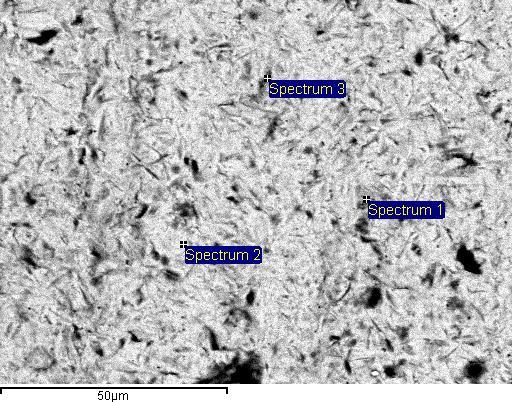 Στην εικόνα 7.4 παρουσιάζονται η μικροφωτογραφία SEM δείγματος της ομάδας Α μετά από αμμοβόληση και η αντίστοιχη περιοχή μετά από λήψη εικόνας οπισθοσκεδαζόμενης ακτινοβολίας.