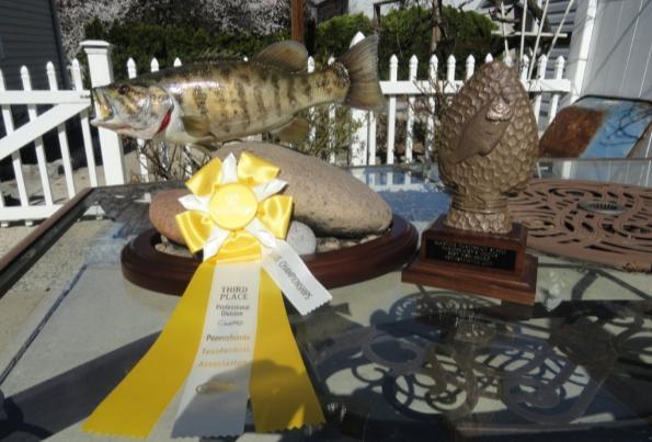 Peslis for winning Third Place in the Fish Taxidermy 2017 Pennsylvania State Championship, plus the McKenzie Best Fish award for 2017.
