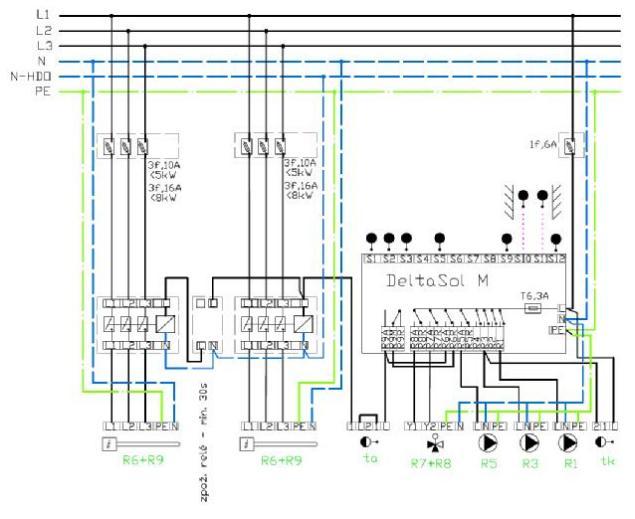 Elektriühenduste joonis DeltaSol M juhtseadme