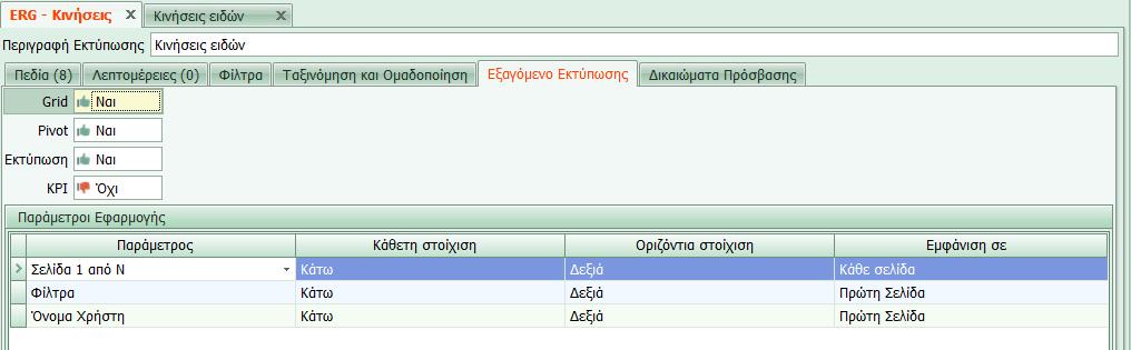 Δικαιώματα πρόσβασης Στο Tab δικαιώματα πρόσβασης ο χρήστης έχει τη δυνατότητα να καθορίσει ποιος χρήστης ή ποια ομάδα χρηστών της εφαρμογής έχει τη