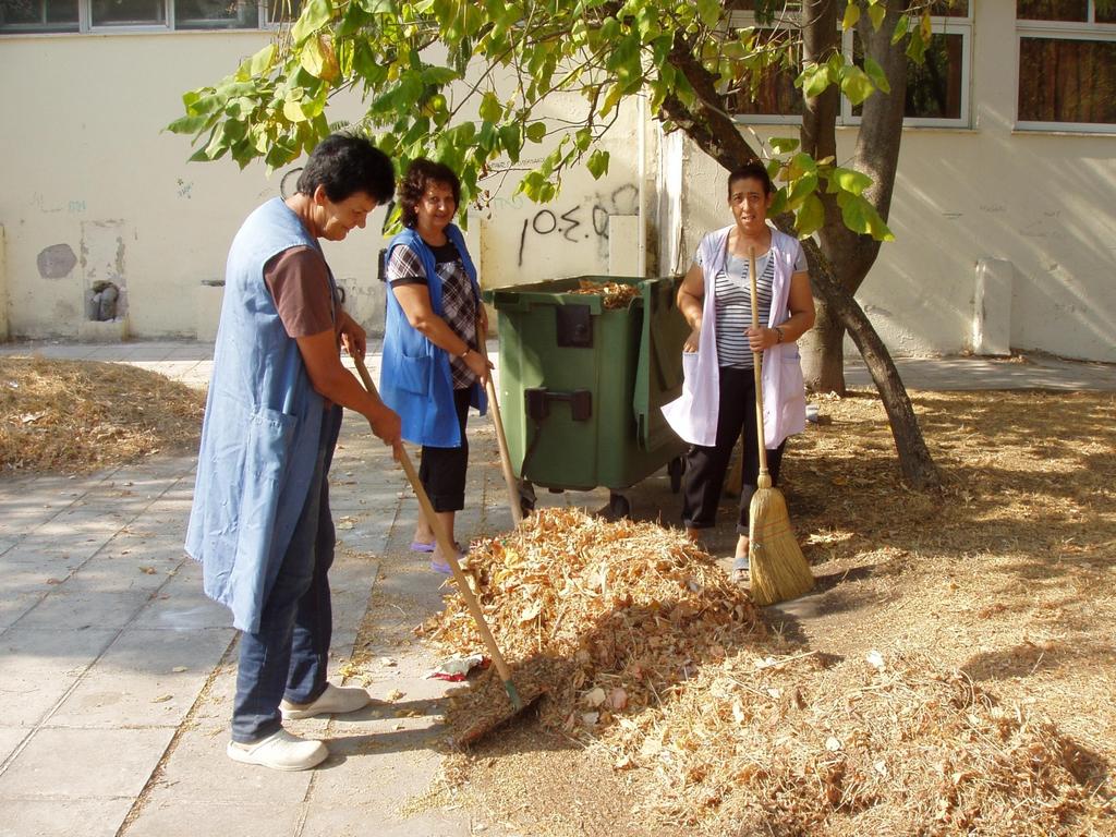 Συλλογή ξερών φύλλων για κομπόστ