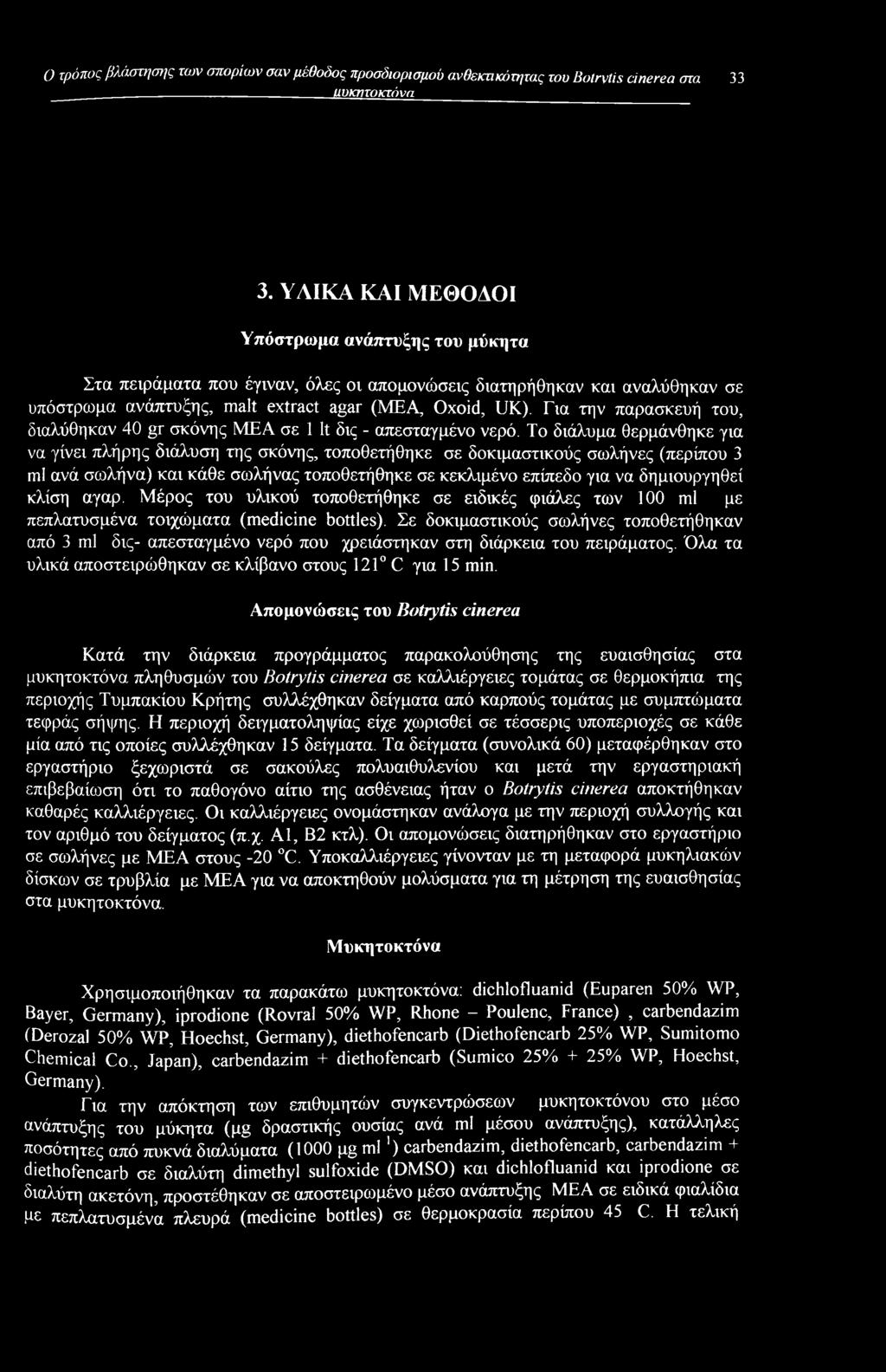 Για την παρασκευή του, διαλύθηκαν 40 gr σκόνης ΜΕΑ σε 1 It δις - απεσταγμένο νερό.