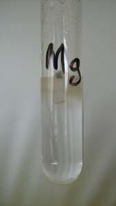Πείραμα 4 Σε 5 δκιμαστικύς σωλήνες ρίχνυμε από 5ml διαλύματς HCl 3M και: 1 ς σωλήνας ταινία Mg 2 ς σωλήνας