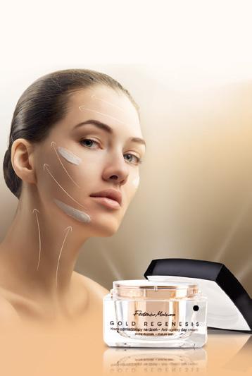 REÎNNOIRIE DE LUX SERIE CREATĂ PENTRU PIELEA MATURĂ (40 +) AURUL COLOIDAL este un aliat în lupta cu trecerea timpului stimulează sinteza de colagen şi elastină, contribuind la reconstrucţia
