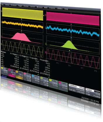 25 milioane de formă de undă / secundă Segmentele se pot mări zoom şi afişa Funcţia WaveScan Localizare rapidă a anomaliilor semnalelor (runt, glitch); Foloseşte peste 20 de criterii de căutare