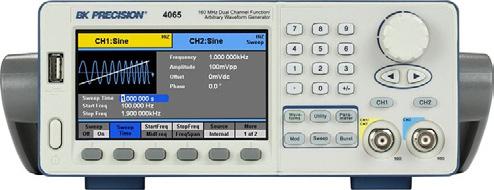 Generatoare programabile de semnal arbitrar, cu 2 canale BK Precision (Sefram) Model BK 4063 BK 4064 BK 4065 Frecvență semnal sinus 1 μhz 80MHz 1 μhz 120MHz 1 μhz 160MHz Frecvență semnal dreptunghi 1