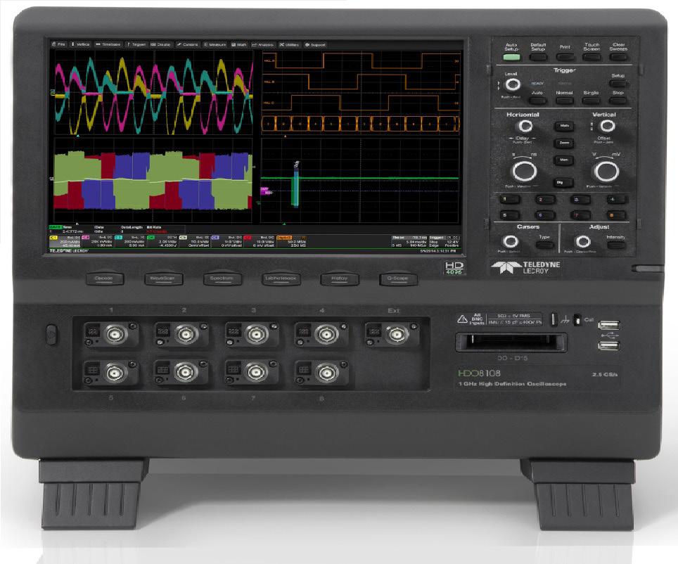 Seria HDO 8000 osciloscoape high definition cu 8 canale analogice şi 16 canale digitale 8 canale analogice şi 16 canale digitale (variantele MS) Bandă de frecvenţă până la 1 GHz Rezoluţie verticală