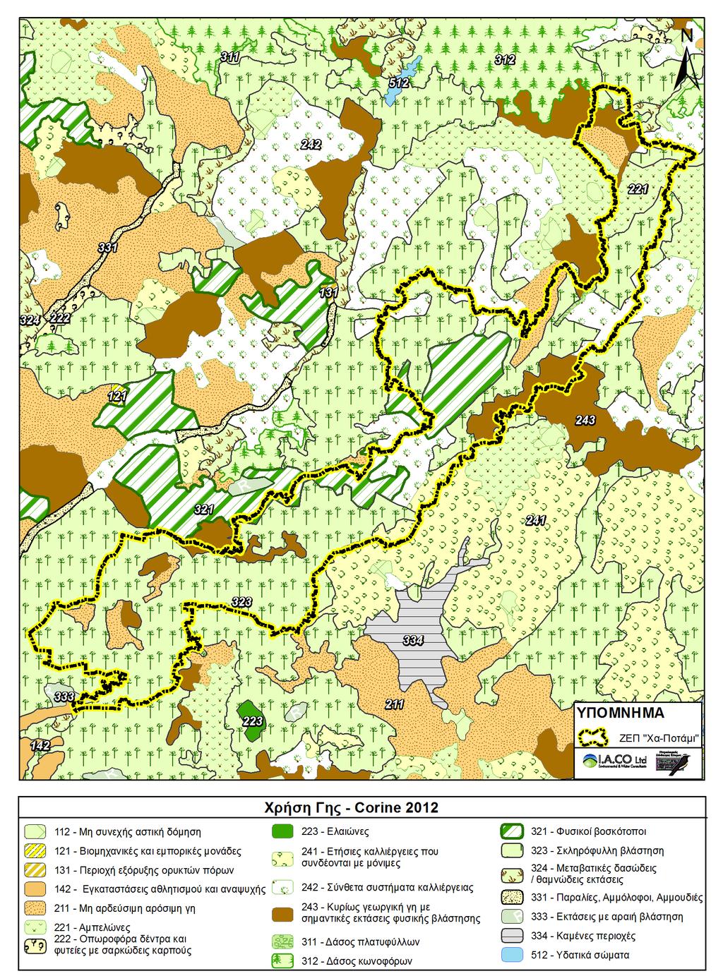 Εικόνα 3.8-1: Χάρτης απαγορευμένων περιοχών κυνηγίου της ΖΕΠ «Χα-Ποτάμι»(Πηγή: Υπηρεσία Θήρας και Πανίδας).
