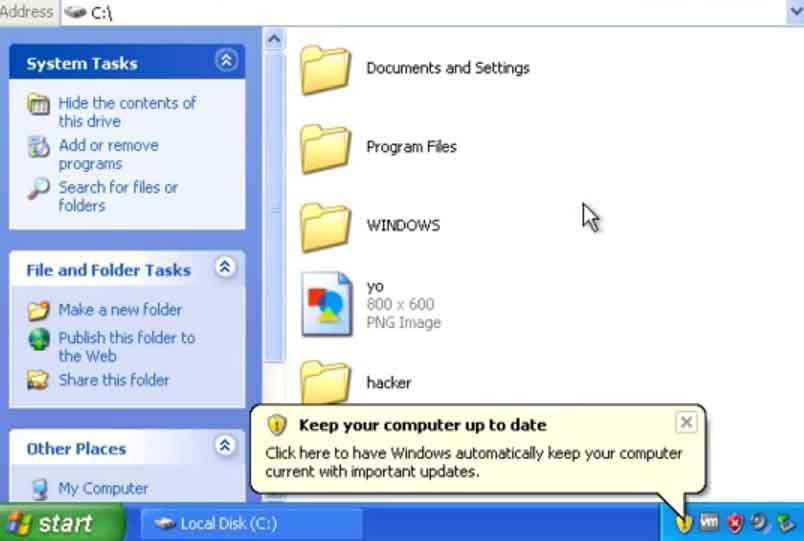 εηθψνα 3.139 ο θάθειορ δεµηοςπγήζεθε µέζα ζηο windows box ζηεν ζέζε c:/. Έναρ white hat hacker ζα µποποωζε µέζα ζε αςηψν ηον θάθειο να αθήζεη ένα.