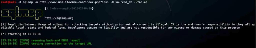 Σα ονψµαηα ηοςρ είναη information_scema, yourcms_db θαη yourcms_dbtest. Θα πποζπαζήζυ να ζςνδεζϊ ζε θάποηα βάζε δεδοµένυν απψ αςηέρ ηηρ ηπεηρ.