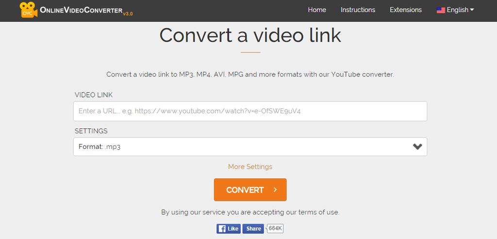On line Video Converter 1. Εισάγαγε το URL ή link του video που θέλεις να κατεβάσεις 2. Επέλεξε το format στο οποίο θέλεις να το μετατρέψεις. 3.