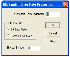 Υπολογιστής της πιθανότητας σφάλματος (BER calculator): Όπως αναφέραμε και νωρίτερα το block αυτό δέχεται τα αποδιαμορφωμένα σύμβολα-bit και συγκρίνοντας τα με τα αρχικά υπολογίζει τη πιθανότητα