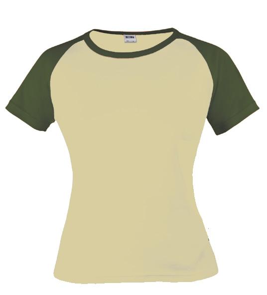 βαμβάκι πενιέ Γυναικείο t-shirt, κοντά μανίκια, στρογγυλή λαιμόκοψη S Chockolate Olive Camel Sol s Mellow - 11973 Jersey