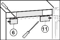 Στερεώστε τη συσκευή έτσι ώστε να στέκεται σταθερά και σε οριζόντια θέση με τη βοήθεια του συνοδευτικού κλειδιού για το πόδι ρυθμιζόμενου ύψους (Α) και χρησιμοποιώντας αλφάδι.