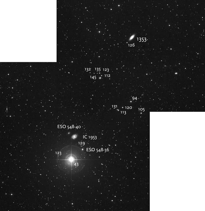 AMATERJI Posnetek galaksij IC 1953 in ESO 548-36 daje vsaj slutiti, zakaj sem videl le dva majhna meglena oval;ka.