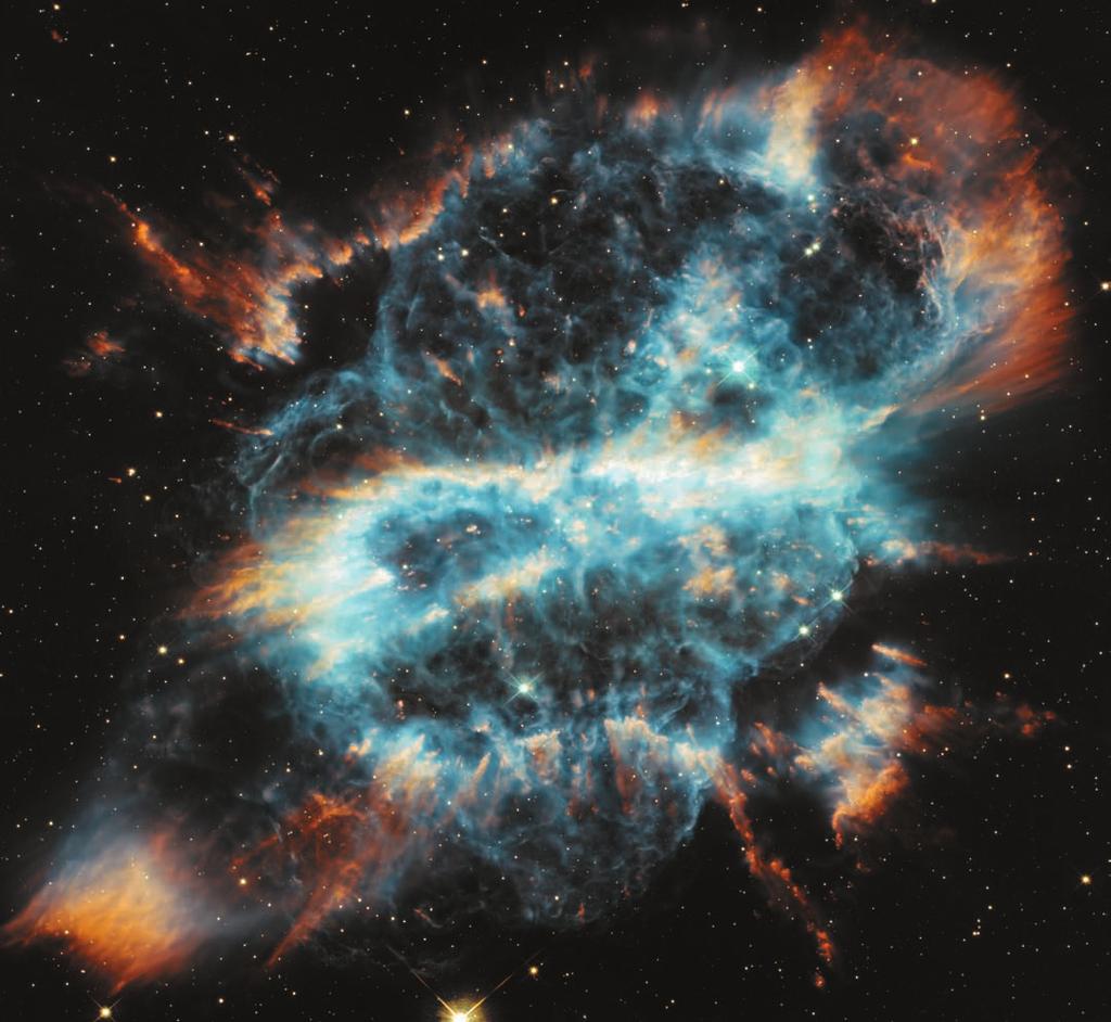 NOVICE Neverjetno barvita planetarka NGC 5189 foto> NASA\ESA\the Hubble Heritage Team (STScI\AURA) Vesoljski teleskop Hubble je proslavil konec leta s posnetkom udovite, barvite, dih jemajo e