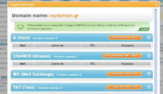 Όπως βλέπετε στην παρακάτω εικόνα, στο πρώτο πεδίο (Host Name/Alias) εισάγετε "www"και στο πεδίο canonical name εισάγετε το domain name σας.