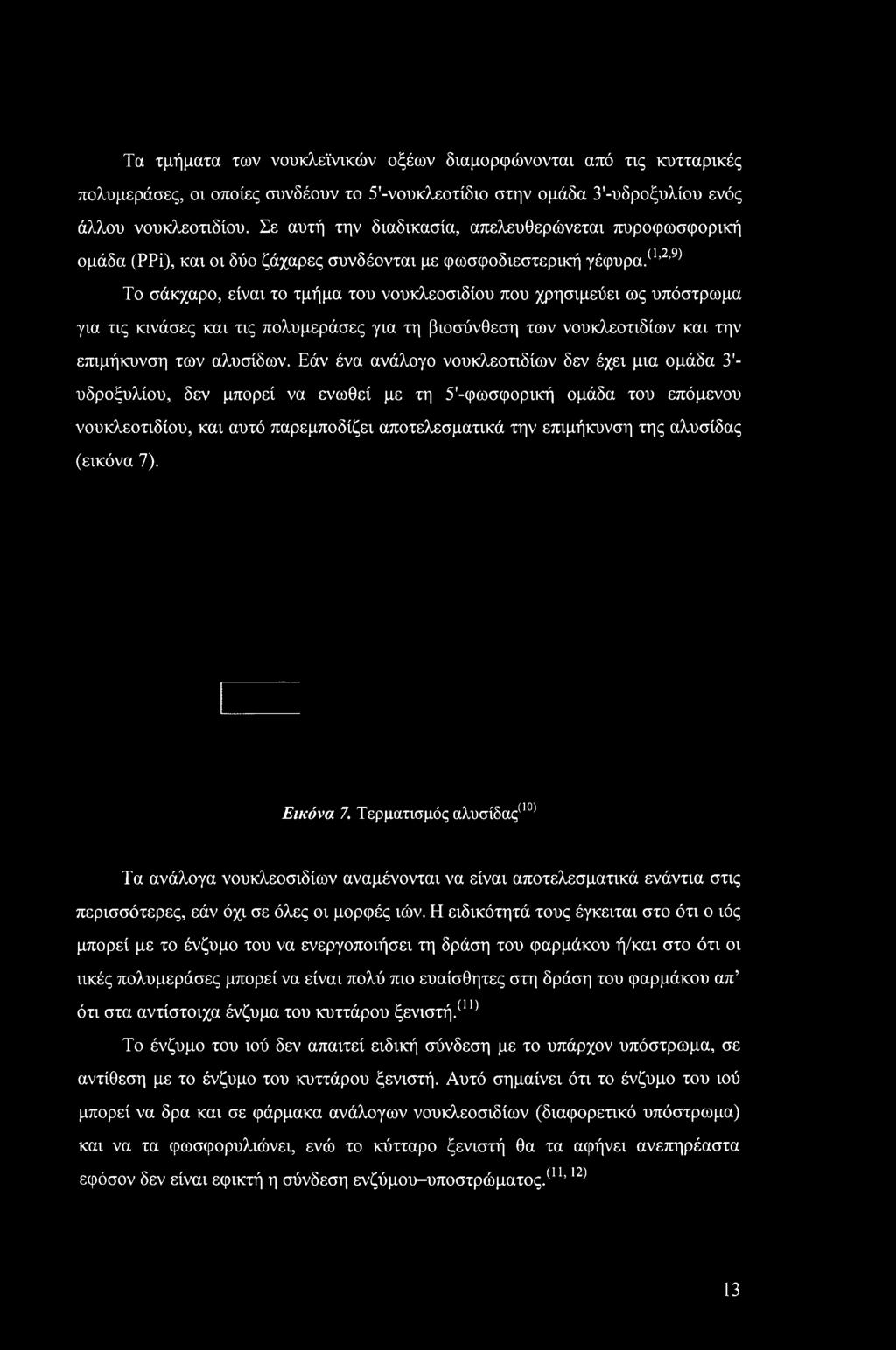 αλυσίδας (εικόνα 7). Εικόνα 7. Τερματισμός αλυσίδας(10) Τα ανάλογα νουκλεοσιδίων αναμένονται να είναι αποτελεσματικά ενάντια στις περισσότερες, εάν όχι σε όλες οι μορφές ιών.