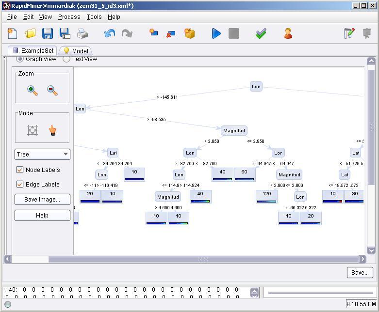 6.1. VÝBER PROGRAMOVÉHO NÁSTROJA 31 6.1.2 Vizualizácia v RapidMiner RapidMiner umožňuje zobrazenie výsledkov v mnohých vizuálnych formátoch.