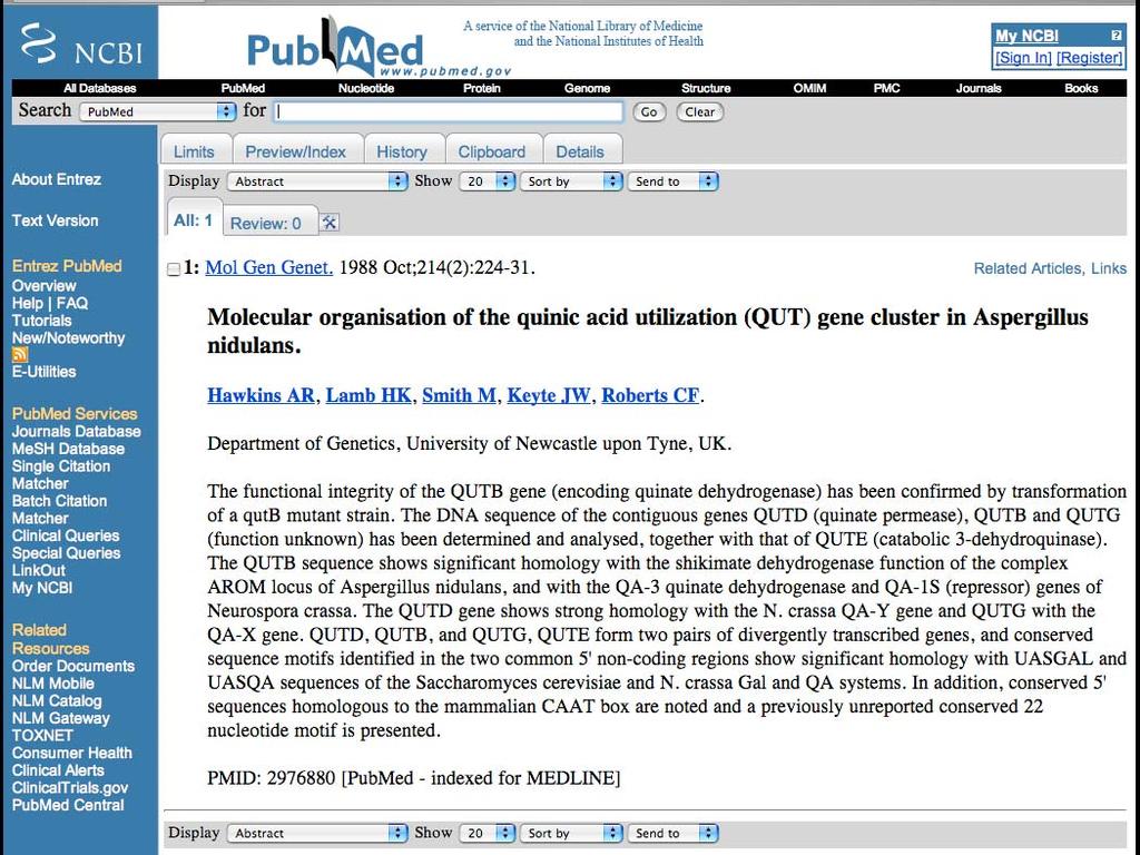 2 ο Βήμα:Βρίσκω άρθρα από την PubMed γι αυτό το