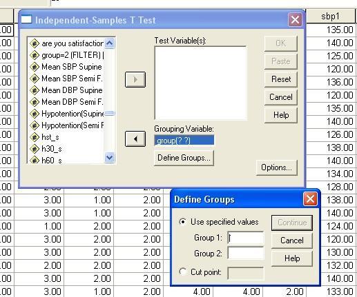 آسه ى تی هستقل ح ا جام در SPSS