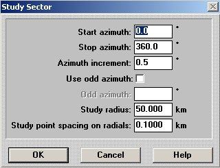 Κεφάλαιο 2ο: Οδηγός χρήσης του EDX Signal Pro. Τέλος, από το παράθυρο Study sector (εικόνα 2.3.7) καθορίζουµε την περιοχή µελέτης.