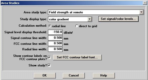 Κεφάλαιο 2ο: Οδηγός χρήσης του EDX Signal Pro. Εικόνα 2.5.2 Παράθυρο διαλόγου επιλογής τύπου µελέτης. Το πεδίο Area study type καθορίζει το υπολογιζόµενο µέγεθος της µελέτης.