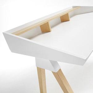 Scandinavian design desk in white lacquered