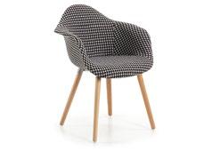 49 Points 45,5 cm 48,5 cm 10,5 cm Rattan armchair with white painted structure. Natural teak wood armrests.