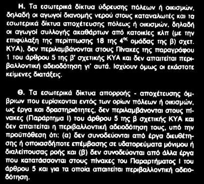 1650/1986, όπως τροποποιήθηκε από το Ν. 3010/2002.» ΔΙΚΤΥΑ ΥΔΡΕΥΣΗΣ ΑΠΟΧΕΤΕΥΣΗΣ Ν.