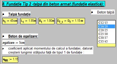 3. Dimensionare și verificare fundație.