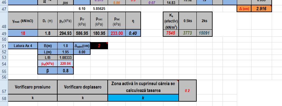 ce ține seama de acest lucru (în exemplu s a considerat doar 40% din această presiune). Câmpurile cu negru nu se șterg.