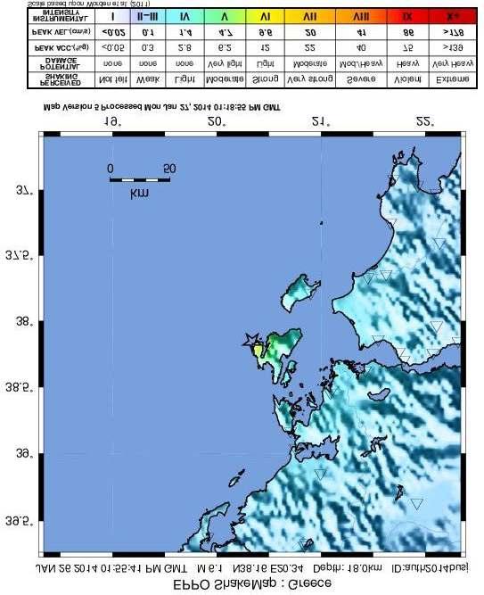 Argostoli (ARG2) Vasilikades (VSK1) ITSAK Peak ground acceleratio n (cm/s 2 ) Peak ground velocity (cm/s)